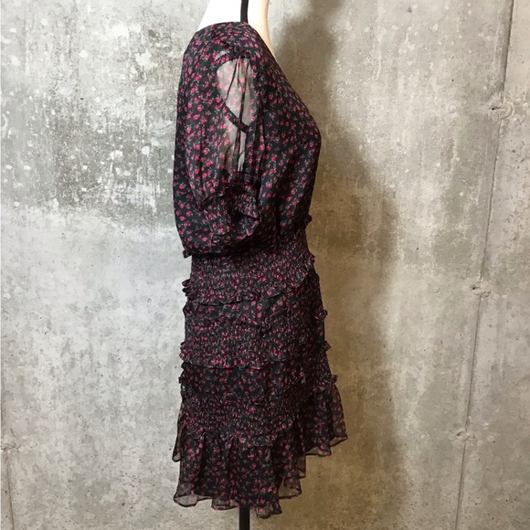 Revolve The East Order Behati Womens Liberty Floral Dress Size L Sheer Smocked - Picture 11 of 16